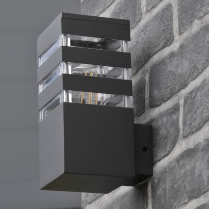 LED RGBW dimeriuojamas lauko sieninis šviestuvas TEKSAS 1xE27/12W/230V 2700-6500K Wi-Fi IP44 antracitas