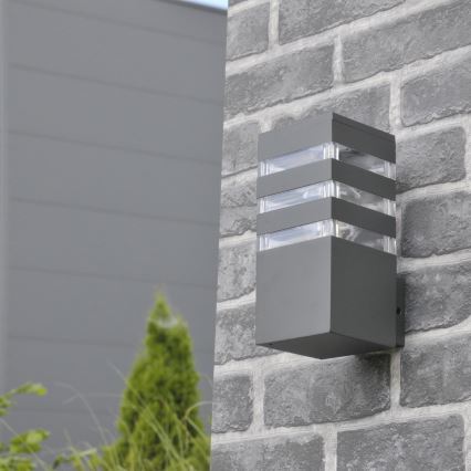 LED RGBW dimeriuojamas lauko sieninis šviestuvas TEKSAS 1xE27/12W/230V 2700-6500K Wi-Fi IP44 antracitas