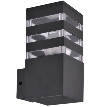 LED RGBW dimeriuojamas lauko sieninis šviestuvas TEKSAS 1xE27/12W/230V 2700-6500K Wi-Fi IP44 antracitas