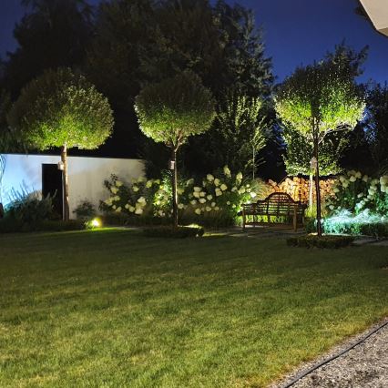 LED RGBW dimeriuojamas lauko šviestuvas BLAKE 1xGU10/4,8W/230V IP65 + nuotolinis valdymas