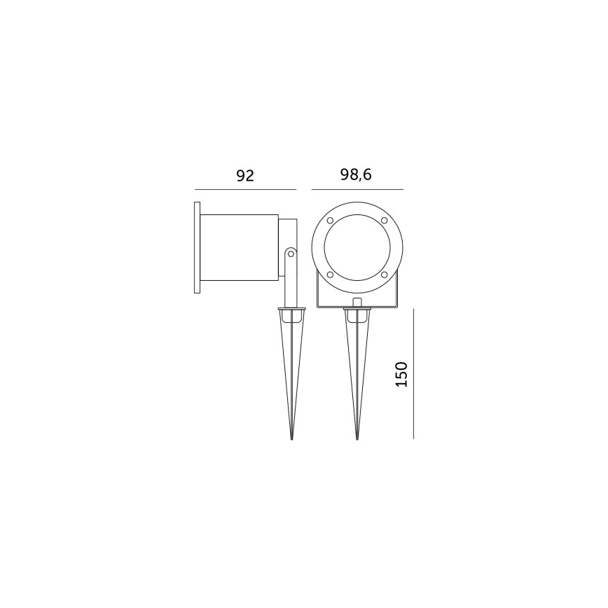 LED RGBW dimeriuojamas lauko šviestuvas BLAKE 1xGU10/6W/230V IP65 + nuotolinis valdymas