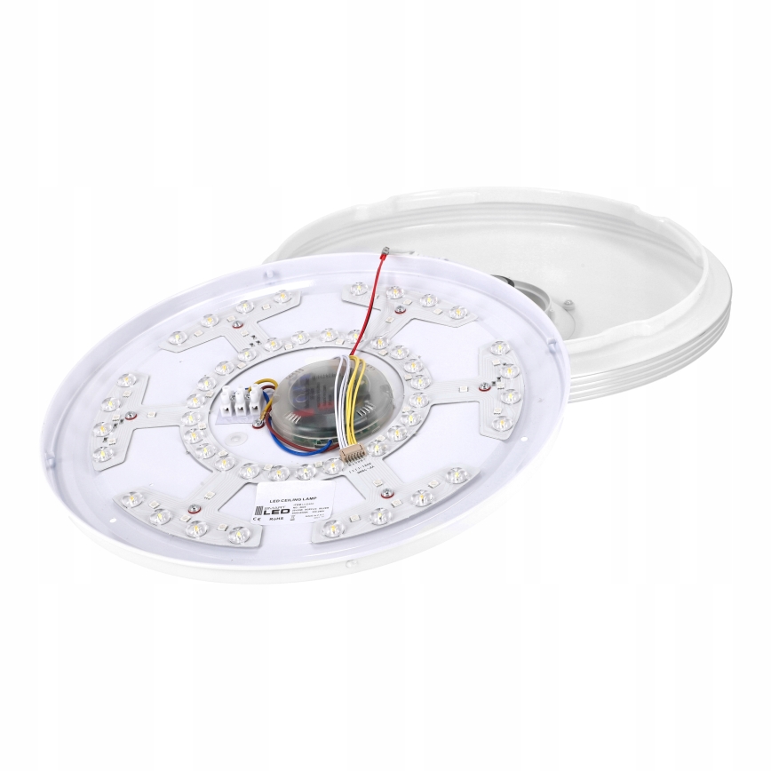 LED RGBW dimeriuojamas lubinis šviestuvas su garsiakalbiu, 60 W, 230 V, 3000–6000 K, skersmuo 40 cm, balta + nuotolinis valdymas