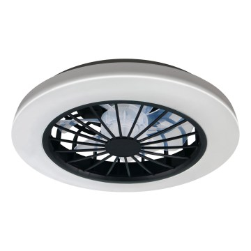LED RGBW dimeriuojamas lubinis šviestuvas su ventiliatoriumi GHANA LED/24W/230V 3000-6500K baltas/juodas + nuotolinis valdymas