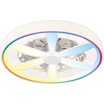LED RGBW Dimeriuojamas lubinis šviestuvas su ventiliatoriumi ZAMBIA LED/24W/230V 3000-6500K baltas + su nuotoliniu pulteliu