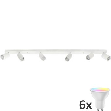 LED RGBW dimeriuojamas taškinis šviestuvas ANGIE 6xGU10/6,5W/230V 2700-6500K baltas