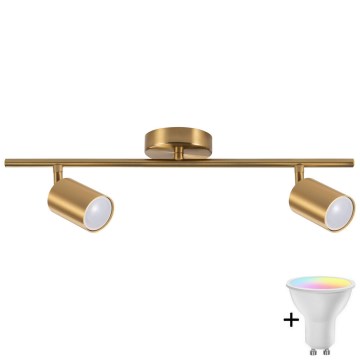 LED RGBW dimeriuojamas taškinis šviestuvas GOLDI 2xGU10/6,5W/230V 2700-6500K Wi-Fi auksinis