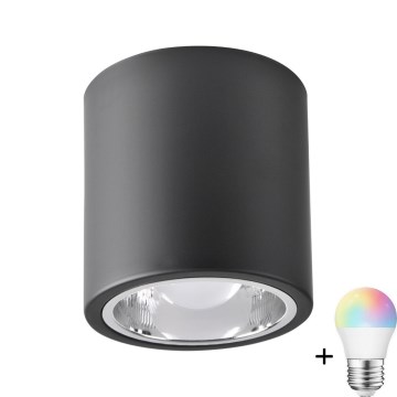 LED RGBW dimeriuojamas taškinis šviestuvas JUPITER 1xE27/6,5W/230V 2700-6500K Wi-Fi skersmuo 13 cm juodas
