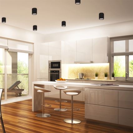 LED RGBW dimeriuojamas taškinis šviestuvas JUPITER 1xE27/6,5W/230V 2700-6500K Wi-Fi skersmuo 9,8 cm juodas