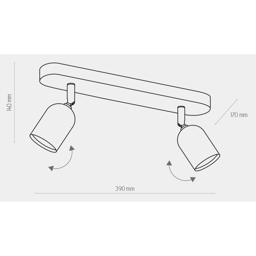 LED RGBW dimeriuojamas taškinis šviestuvas TOP 2xGU10/6,5W/230V 2700-6500K auksinė/juoda