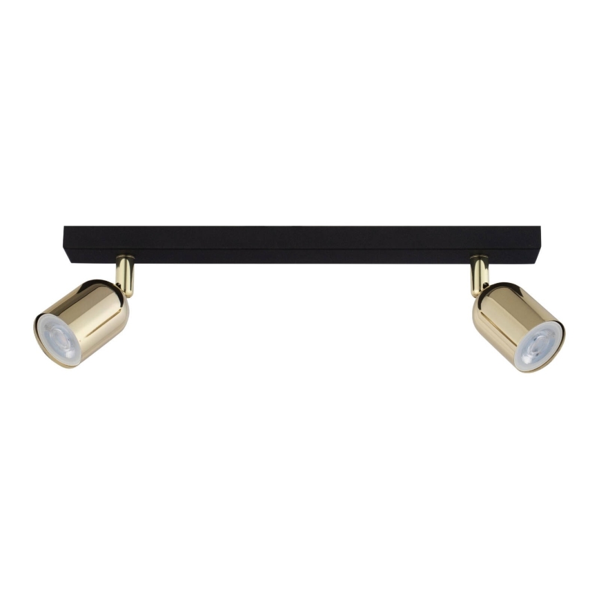 LED RGBW Dimeriuojamas taškinis šviestuvas TOP 2xGU10/6,5W/230V 2700-6500K juodas/auksinis