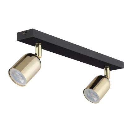 LED RGBW Dimeriuojamas taškinis šviestuvas TOP 2xGU10/6,5W/230V 2700-6500K juodas/auksinis