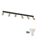LED RGBW dimeriuojamas taškinis šviestuvas TOP 6xGU10/6,5W/230V 2700-6500K auksinis/juodas