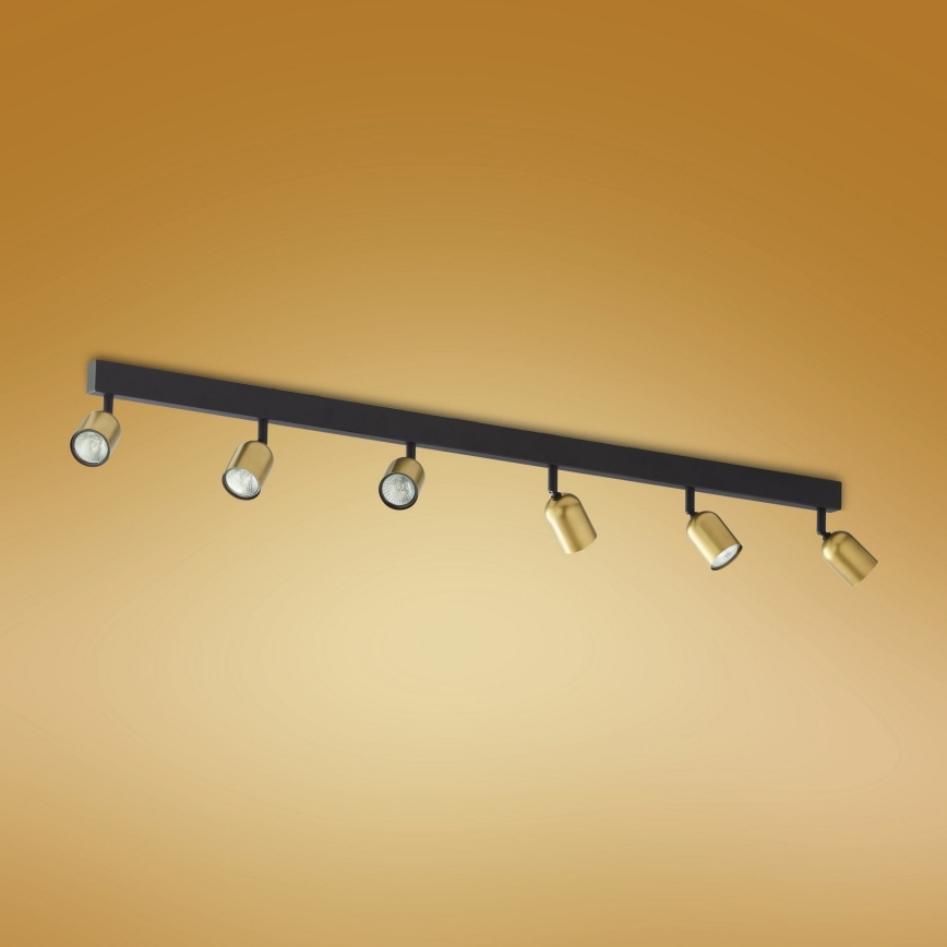 LED RGBW dimeriuojamas taškinis šviestuvas TOP 6xGU10/6,5W/230V 2700-6500K auksinis/juodas
