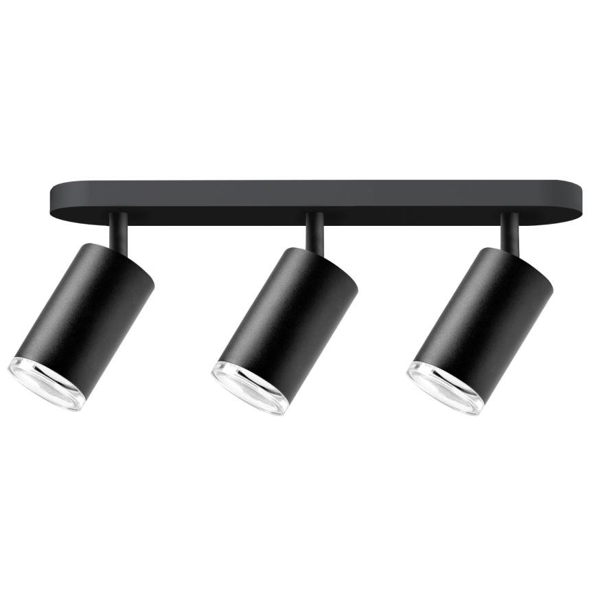 LED RGBW su reguliuojamu šviesumu vonios kambario taškinis šviestuvas TURYN 3xGU10/4,8W/230V 3000K IP44 juodas + nuotolinis valdymas