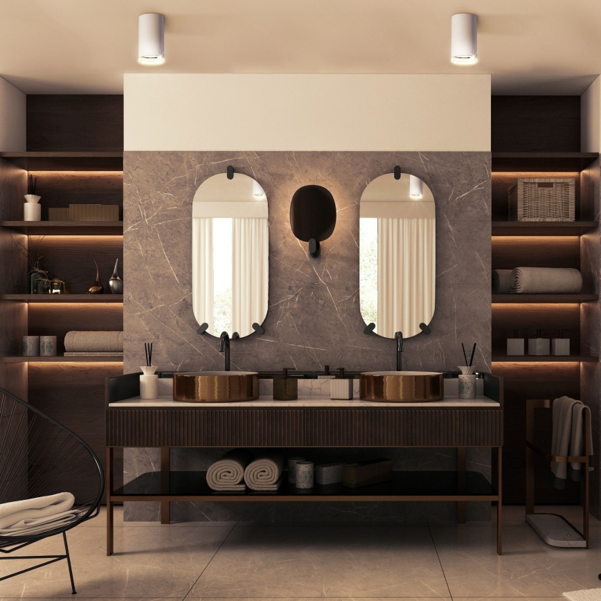 LED RGBW dimeriuojamas vonios kambario taškinis šviestuvas TURYN 1xGU10/6W/230V 3000K Wi-Fi IP44 balta