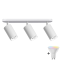 LED RGBW dimeriuojamas vonios kambario taškinis šviestuvas TURYN 3xGU10/6,5W/230V 2700-6500K Wi-Fi IP44 balta