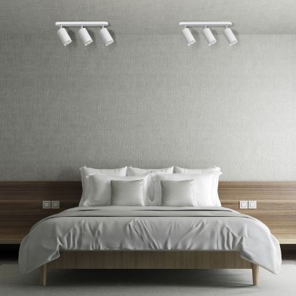 LED RGBW Reguliuojamas vonios kambario taškinis šviestuvas TURYN 3xGU10/4,8W/230V 3000K IP44 balta + nuotolinis valdymas