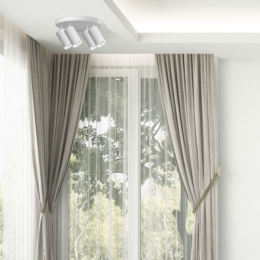 LED RGBW dimeriuojamas vonios taškinis šviestuvas TURYN 4xGU10/4,8W/230V 3000K IP44 baltas + nuotolinis valdymas
