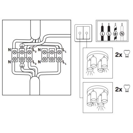 LED RGBW dimeriuojamas vonios kambario taškinis šviestuvas TURYN 4xGU10/6W/230V 3000K IP44 juodas + nuotolinio valdymo pultas