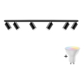 LED RGBW dimeriuojamas vonios taškinis šviestuvas TURYN 6xGU10/6,5W/230V 2700-6500K Wi-Fi IP44 juodas