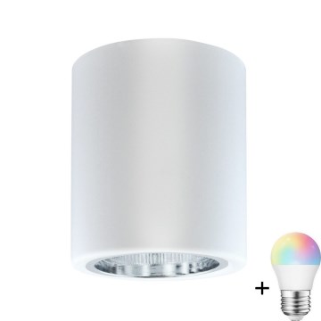 LED RGBW Dimeruojama taškinių lempų JUPITER 1xE27/6,5W/230V 2700-6500K Wi-Fi ø 9,8 cm balta