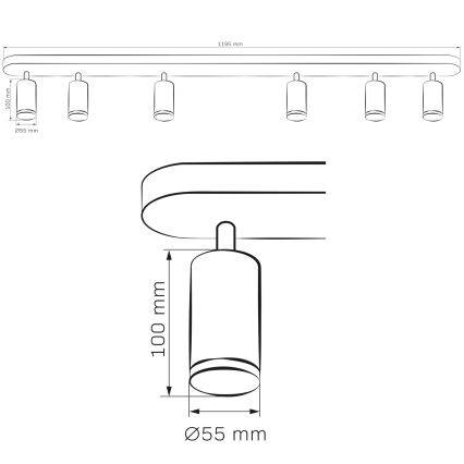 LED RGBW Dimeruojama vonios taškinė šviesa TURYN 6xGU10/6,5W/230V 2700-6500K Wi-Fi IP44 balta