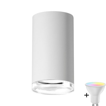 LED RGBW Dimmable Koupelnové Bodové Svítidlo TURYN 1xGU10/6,5W/230V 2700-6500K Wi-Fi IP44 Bílá