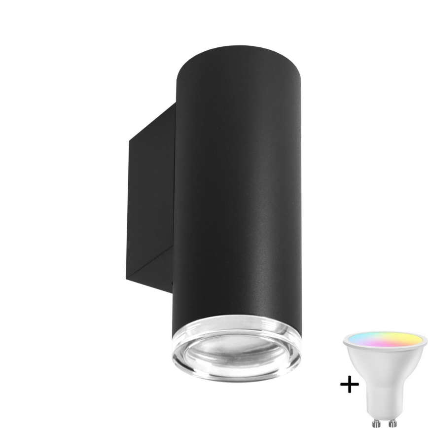 LED RGBW Dimmable vonios sieninis šviestuvas TURYN 1xGU10/6,5W/230V 2700-6500K Wi-Fi IP44 juodas