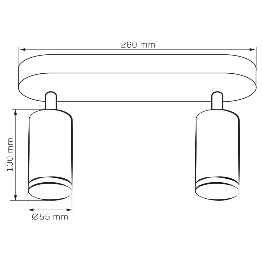 LED RGBW Dimmable Vonios Spot Šviestuvas TURYN 2xGU10/6,5W/230V 2700-6500K Wi-Fi IP44 juoda
