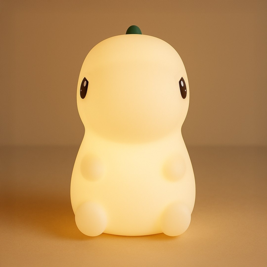 LED RGBW reguliuojamo ryškumo įkraunama jutiklinė vaikiška naktinė lempa DINO LED/1W/5V 1200 mAh