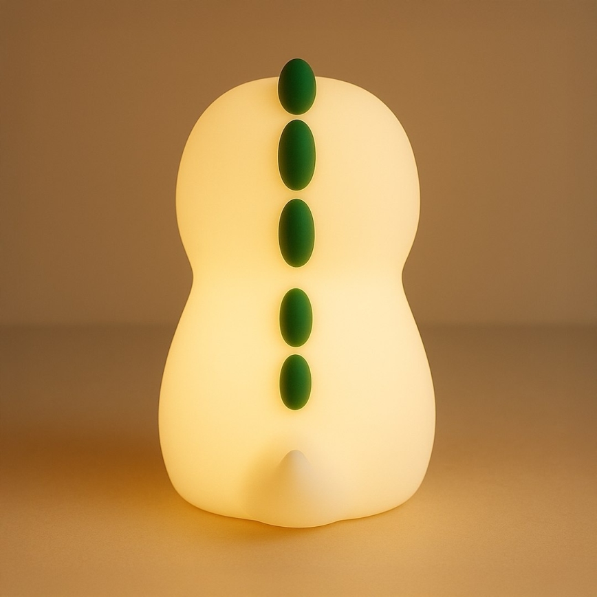 LED RGBW reguliuojamo ryškumo įkraunama jutiklinė vaikiška naktinė lempa DINO LED/1W/5V 1200 mAh