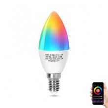 LED RGBW Lemputė C37 E14/5W/230V 3000-6500K Wi-Fi - Aigostar