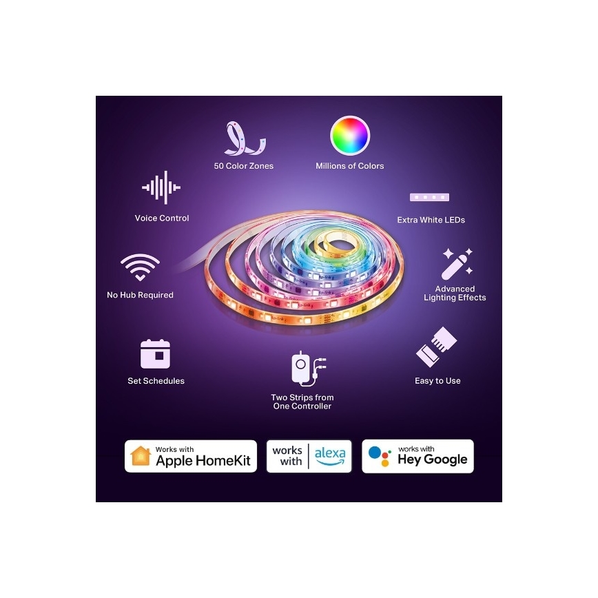 LED RGBW pritemdoma juosta 5 m LED/24W/230V Wi-Fi