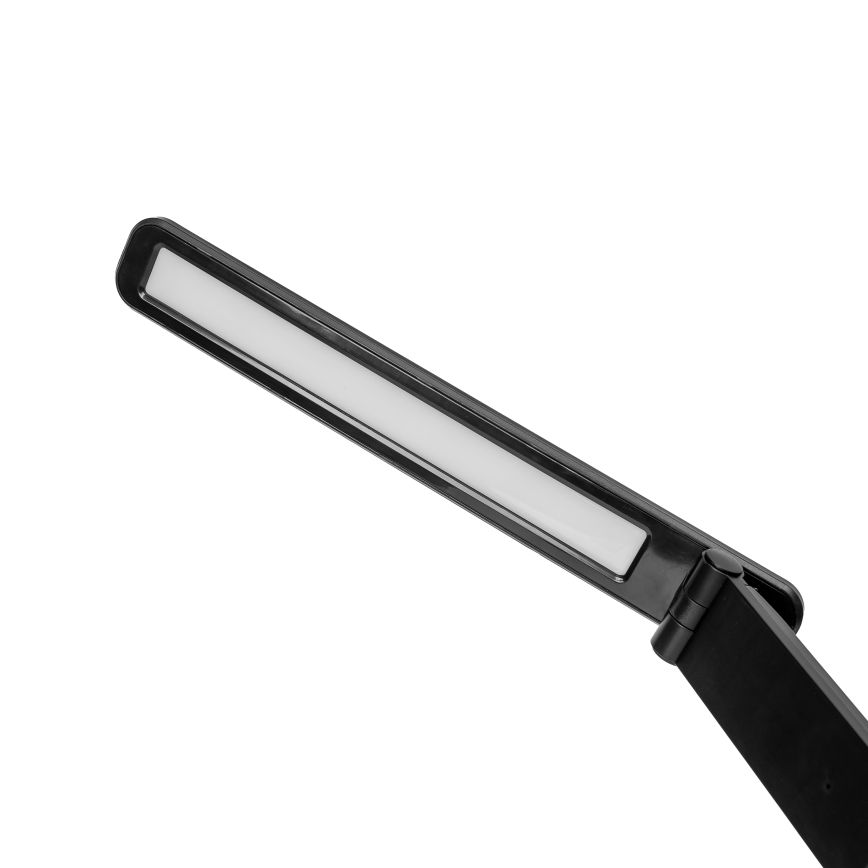 LED RGBW Pritemdoma lempa su belaidžiu įkrovimu, ekranu, LCD ekranas ir USB prievadas MAGNUS LED/6W/5V 3000-6500K juoda