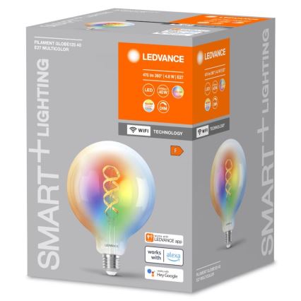 LED RGBW Pritemdoma lemputė SMART+ FILAMENT E27/4,8W/230V 2700-6500K Wi-Fi - Ledvance