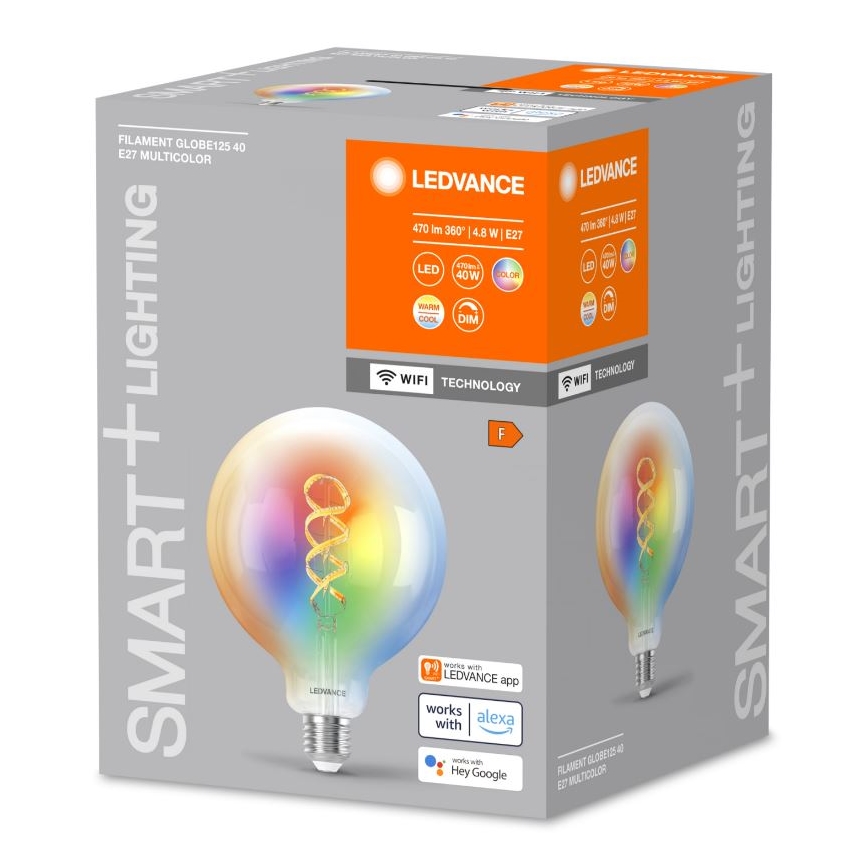 LED RGBW Pritemdoma lemputė SMART+ FILAMENT E27/4,8W/230V 2700-6500K Wi-Fi - Ledvance