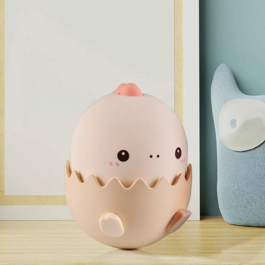 LED RGBW Pritemdoma vaikiška jutiklinė lemputė BABY DINO LED/0,75W/5V USB 1200 mAh rožinė