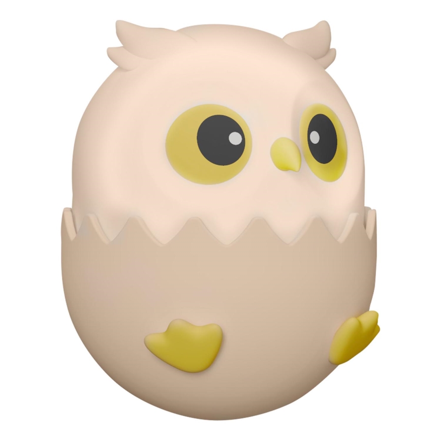 LED RGBW pritemdoma vaikiška jutiklinė lemputė OWL LED/1W/5V USB 1200 mAh pelėda rožinė