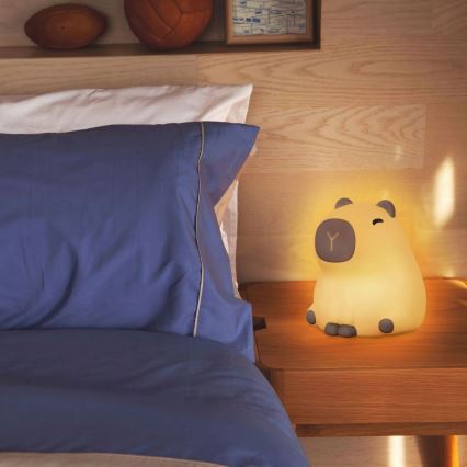 LED RGBW Pritemdoma vaikiška jutiklinė lemputė LED/1W/5V USB 1200 mAh kapibara