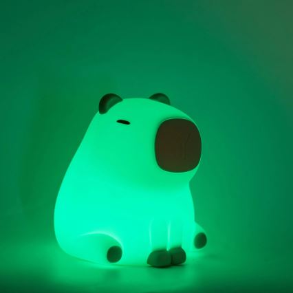 LED RGBW Pritemdoma vaikiška jutiklinė lemputė LED/1W/5V USB 1200 mAh kapibara