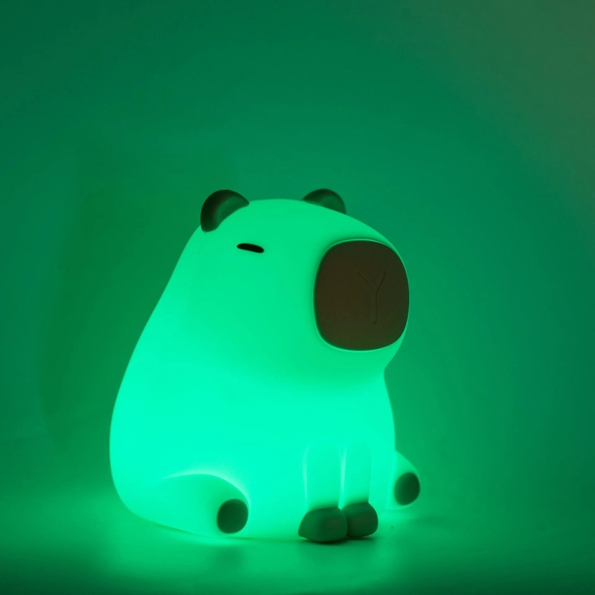 LED RGBW Pritemdoma vaikiška jutiklinė lemputė LED/1W/5V USB 1200 mAh kapibara