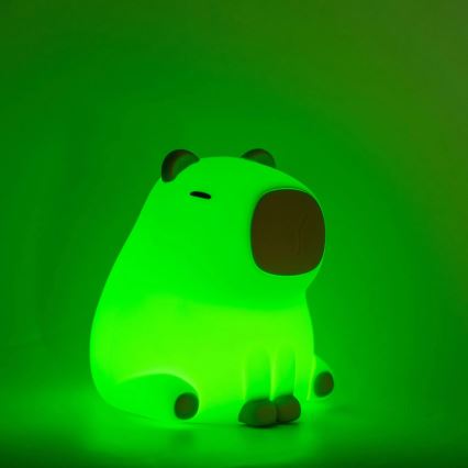 LED RGBW Pritemdoma vaikiška jutiklinė lemputė LED/1W/5V USB 1200 mAh kapibara