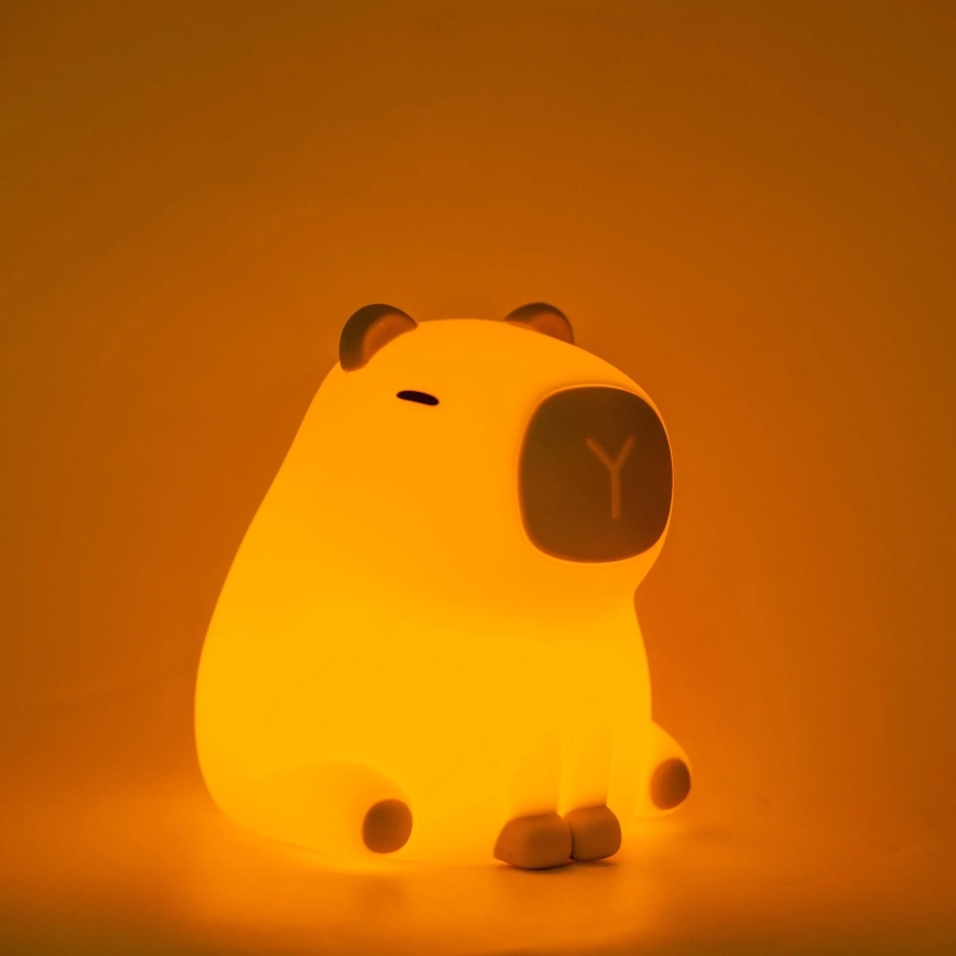 LED RGBW Pritemdoma vaikiška jutiklinė lemputė LED/1W/5V USB 1200 mAh kapibara
