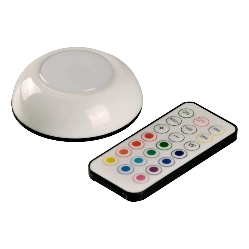 LED RGBW Pritemdomas baldų apšvietimas LED/0,5W/4,5V 3xAAA balta + nuotolinio valdymo pultas