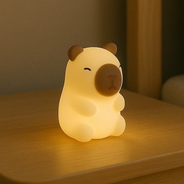 LED RGBW pritemdomas įkraunamas jutiklinis vaikiškas naktinis šviestuvas KAPYBARA LED/0,45W/5V 800 mAh