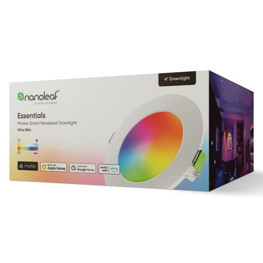Nanoleaf - LED RGBW Pritemdomas įleidžiamas lubinis šviestuvas ESSENTIALS LED/6W/230V 2700-6500K CRI 90 Wi-Fi