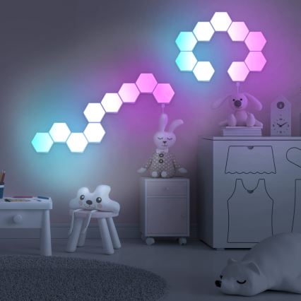 KOMPLEKTAS 9x LED RGBW Pritemdomas siena Dekoratyvinis šviestuvas MAYA LED/1W/230V + nuotolinio valdymo pultas