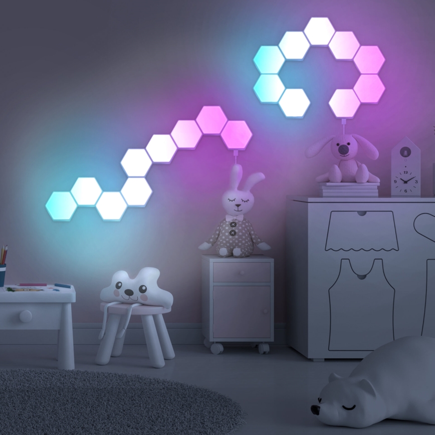 KOMPLEKTAS 9x LED RGBW Pritemdomas siena Dekoratyvinis šviestuvas MAYA LED/1W/230V + nuotolinio valdymo pultas