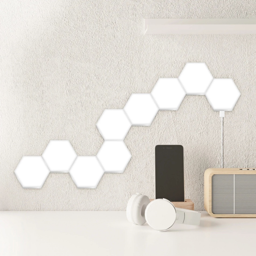 KOMPLEKTAS 9x LED RGBW Pritemdomas siena Dekoratyvinis šviestuvas MAYA LED/1W/230V + nuotolinio valdymo pultas