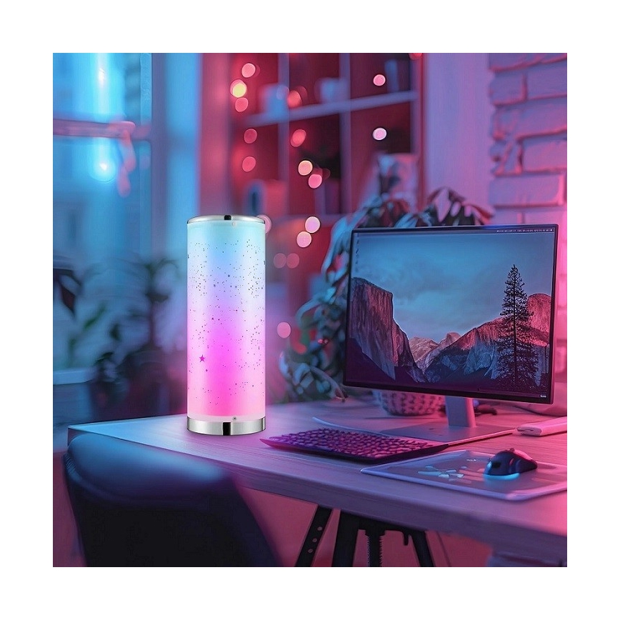 LED RGBW Pritemdomas stalinis šviestuvas STELLA MINI LED/5W/5V + nuotolinio valdymo pultas